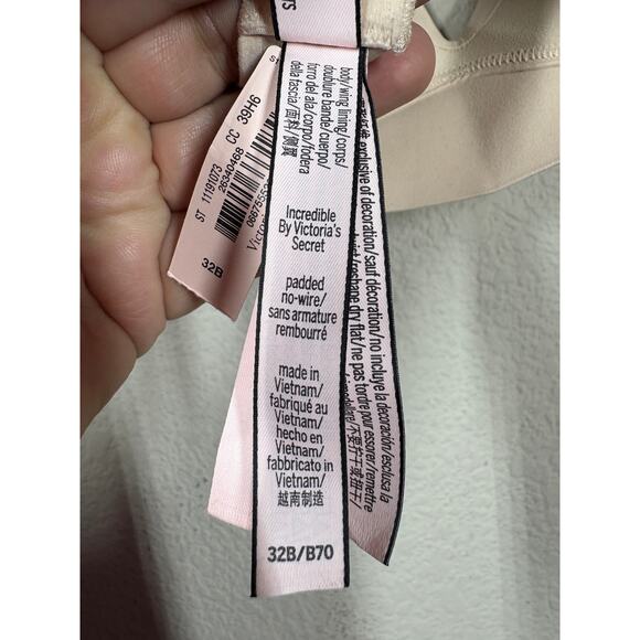 Victoria’s Secret 32B Incredible T-Shirt Bra Tan Padded No Wire NWT - Picture 11 of 13